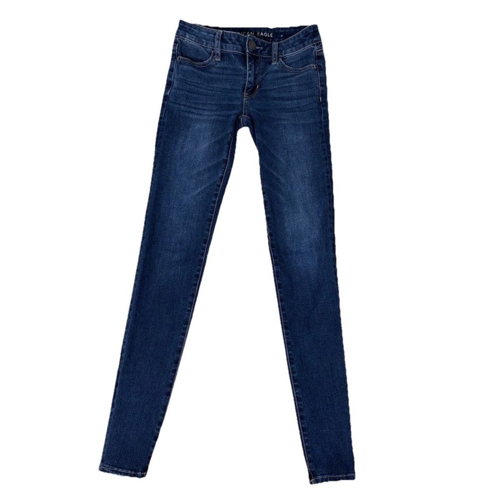 AMERICAN EAGLE Outfitters Next Level 360 STRETCH Blue Jeans SIZE 0 Long 26x27